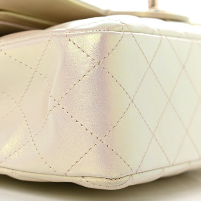Chanel Iridescent Lambskin Quilted Medium Double Flap Ivory 9 of 12