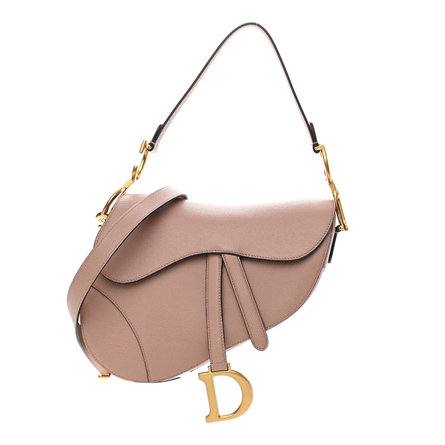 Christian Dior Grained Calfskin Saddle Bag With Strap Blush 1 of 8