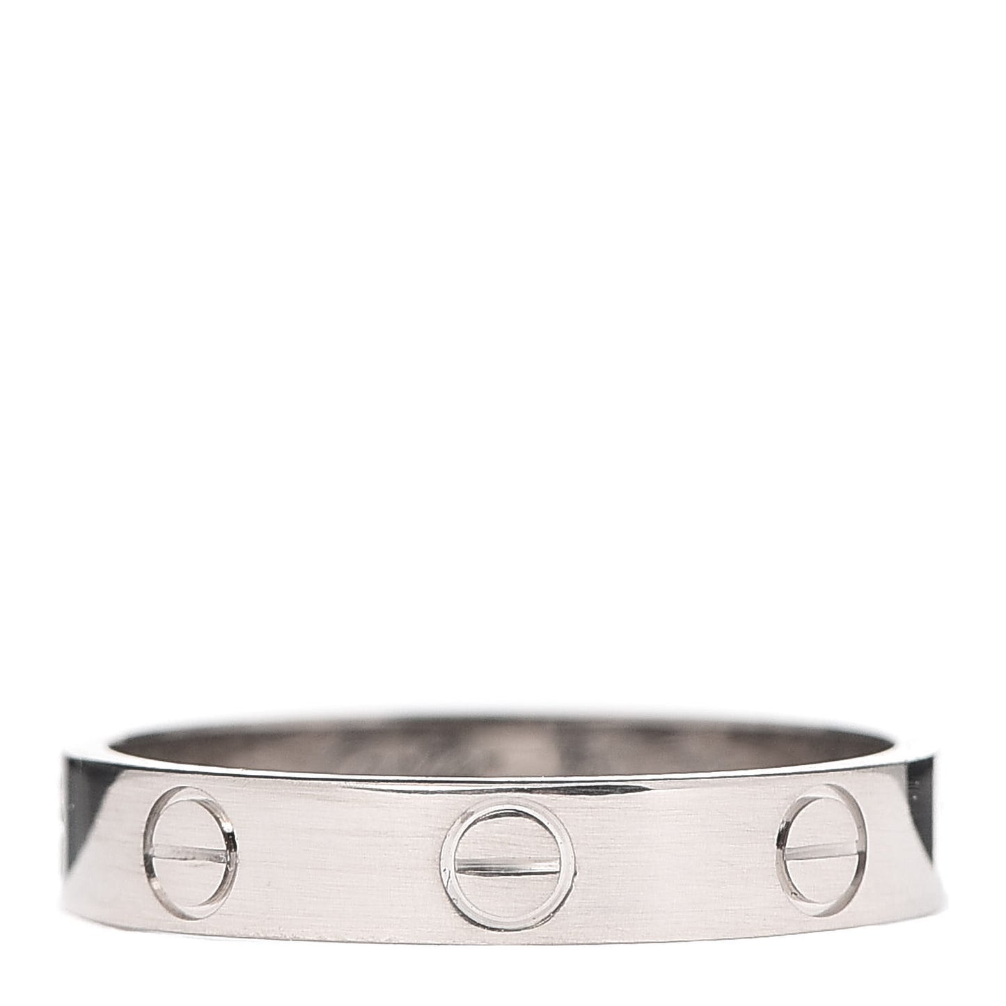 18K White Gold 3.5mm LOVE Wedding Band Ring 54 6.75