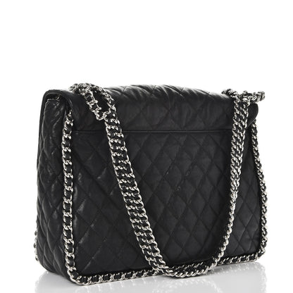 Chanel Washed Lambskin Quilted Maxi Chain Around Flap Black 3 of 9