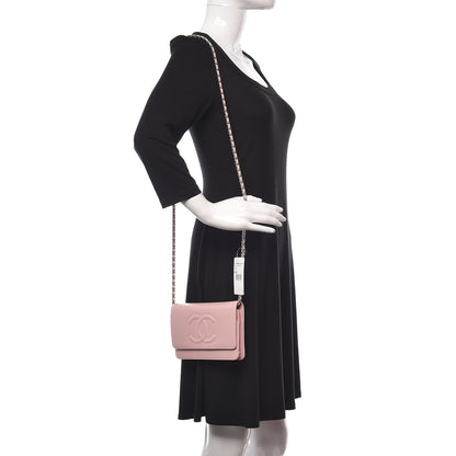 Chanel Caviar Timeless CC Wallet On Chain WOC Pink 2 of 11
