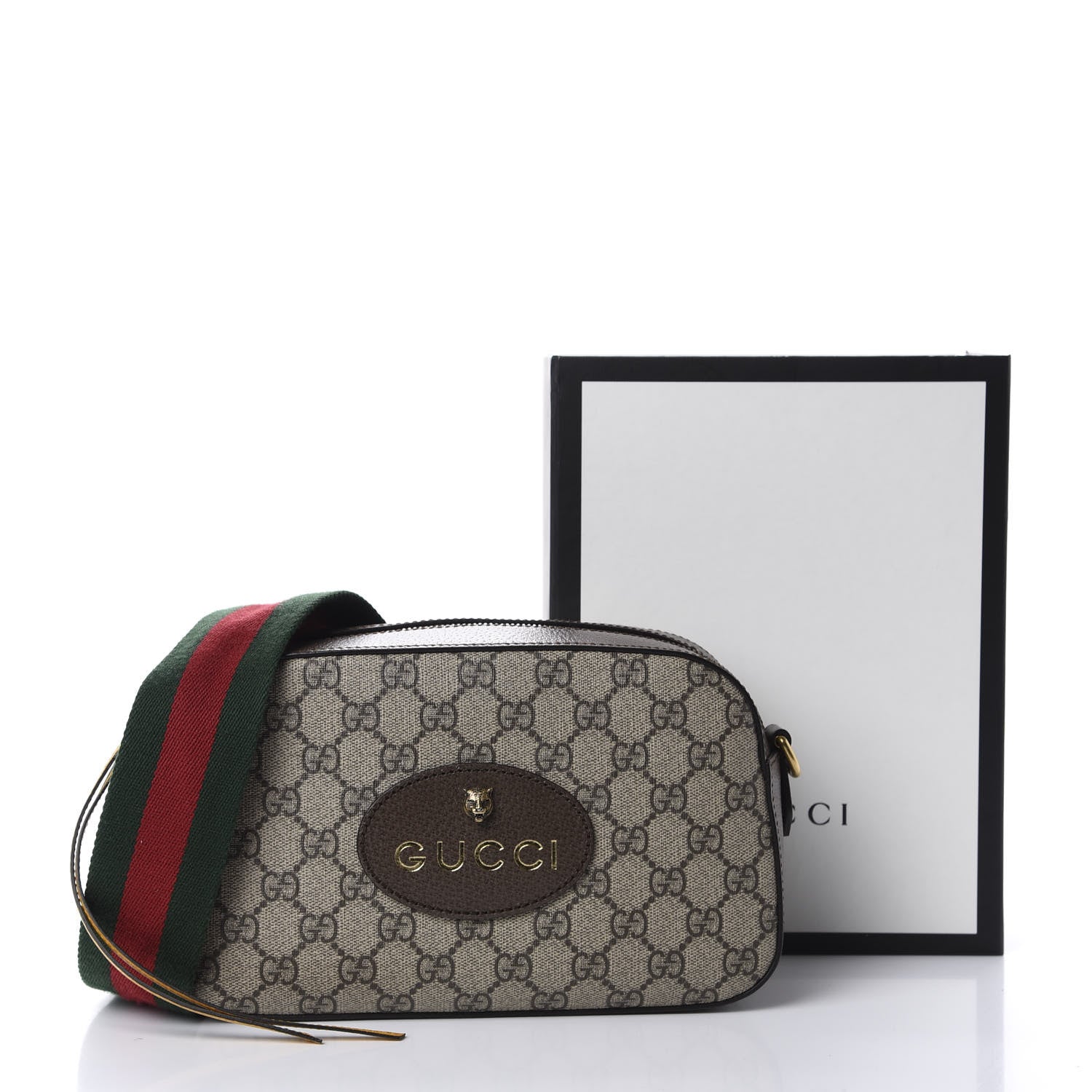 Gucci GG Supreme Monogram Web Neo Vintage Shoulder Bag Beige New Acero Crop 14 of 14