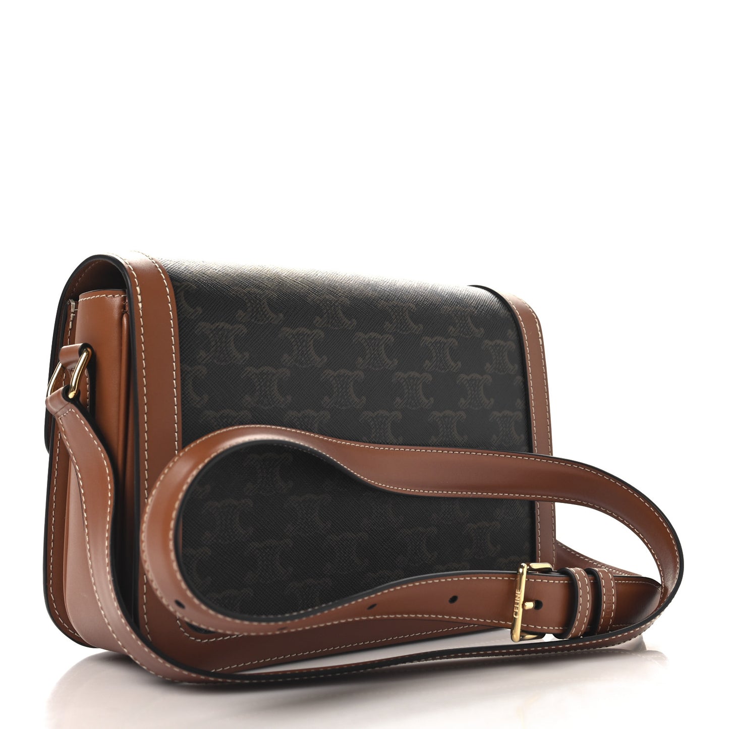 Triomphe Canvas Calfskin Medium Triomphe Bag Tan