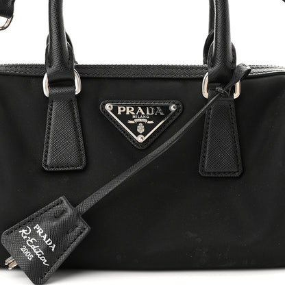 Prada Nylon Saffiano Re-Edition 2005 Top Handle Crossbody Bag Black 12 of 13