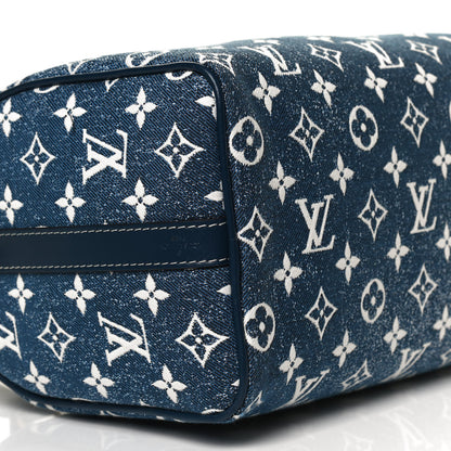 Louis Vuitton Monogram Jacquard Denim Speedy Bandouliere 25 Bleu 10 of 11