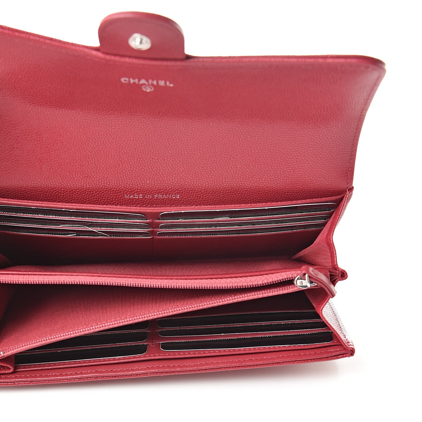 Caviar Quilted Large Gusset Flap Wallet Pink