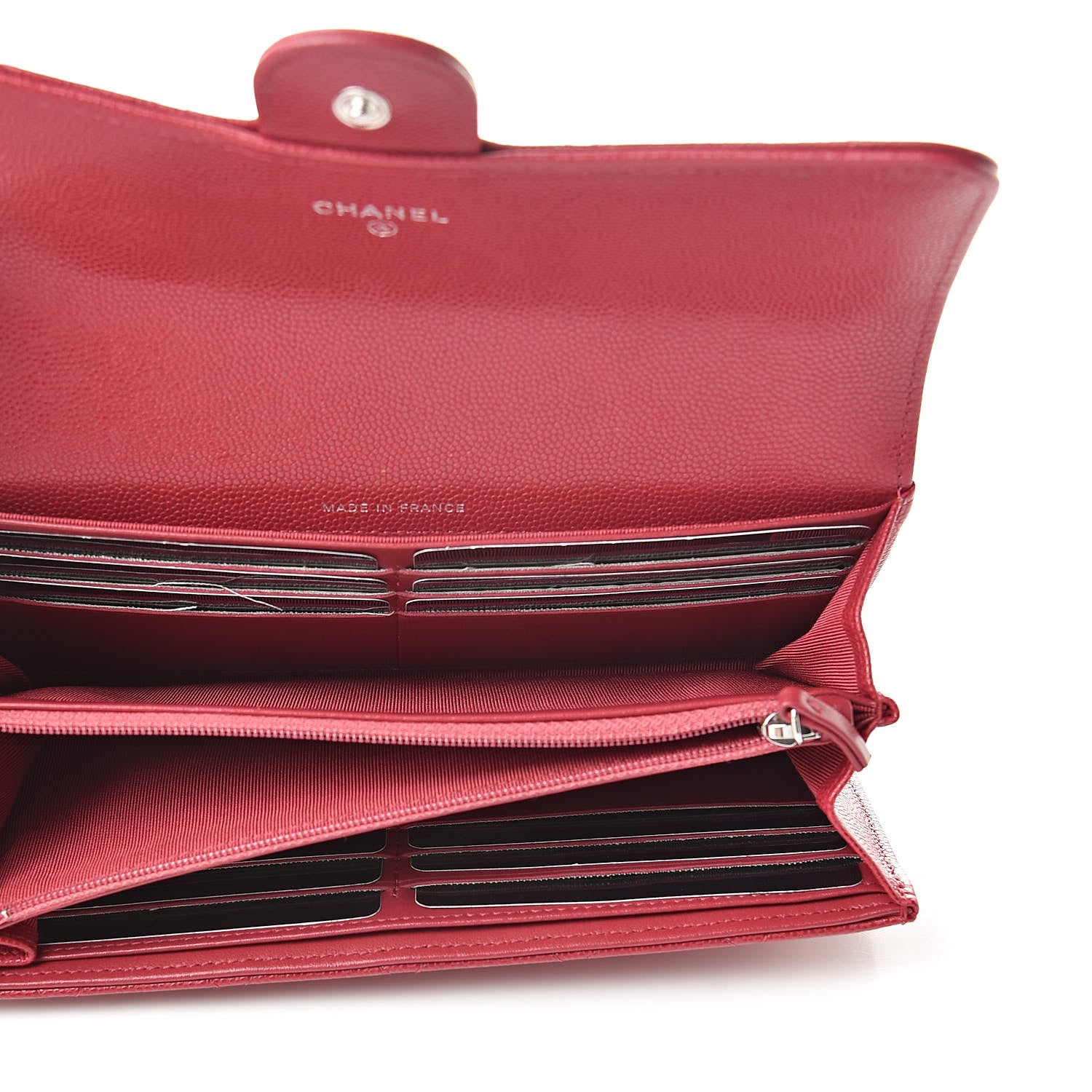 Chanel Caviar Quilted Large Gusset Flap Wallet Pink 5 of 9