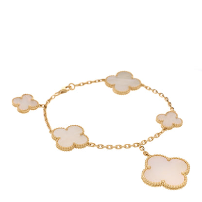Van Cleef & Arpels 18K Yellow Gold Mother of Pearl 5 Motifs Magic Alhambra Bracelet 1 of 4