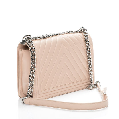 Chanel Calfskin Chevron New Medium Boy Flap Light Pink 3 of 7