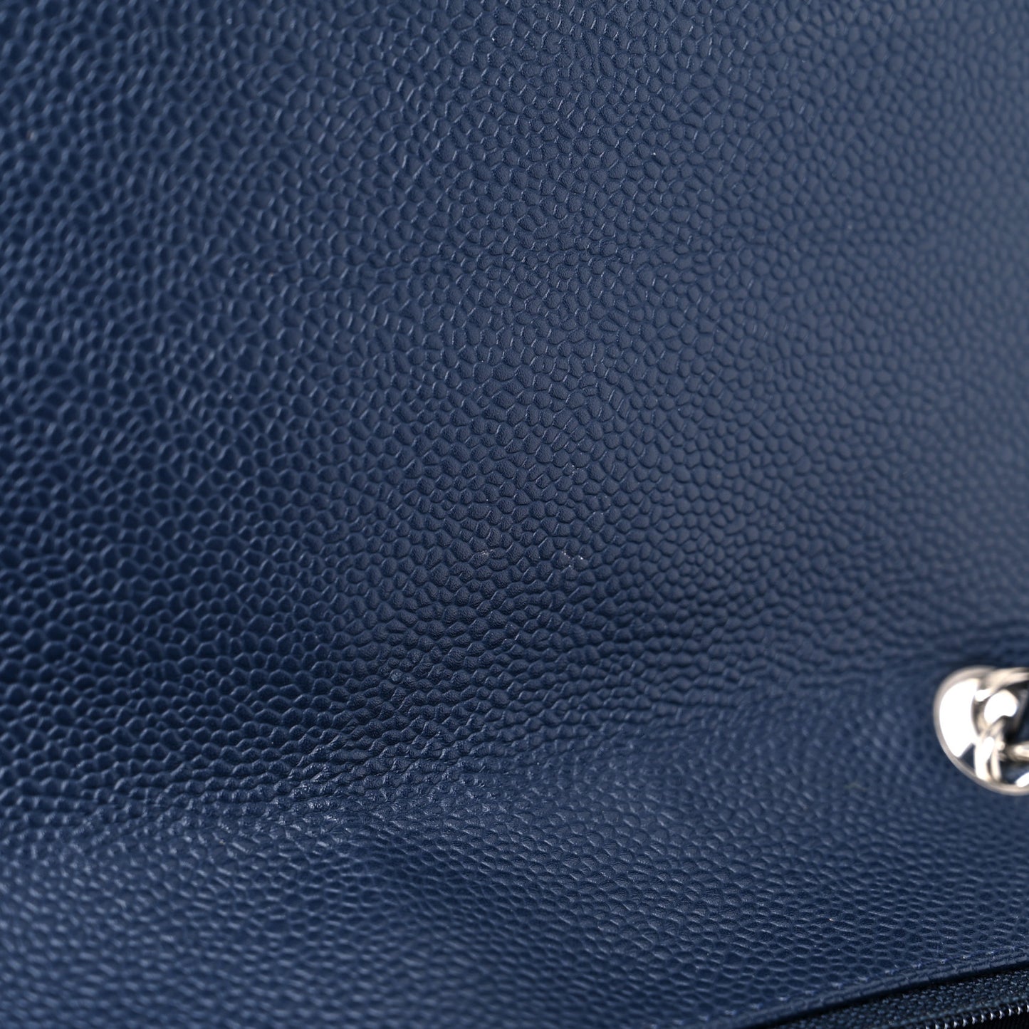 Caviar Quilted Jumbo Double Flap Navy Blue