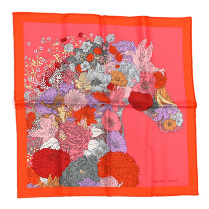 Hermes Silk Robe Legere Scarf 45 Vermillion Rose Gris 1 of 5