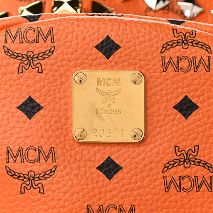 MCM Visetos Crown Stud Medium Stark Backpack Orange 8 of 17