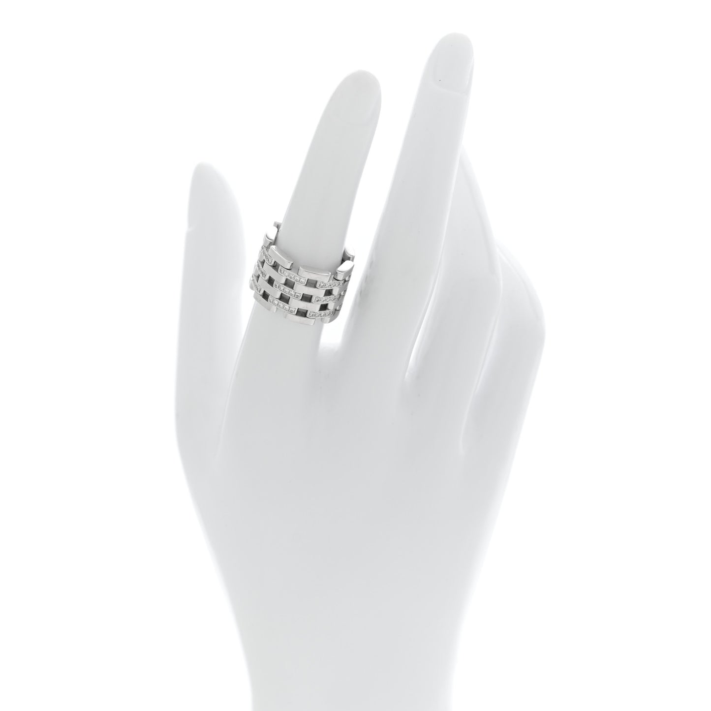 18K White Gold Diamond Les Chaines Ring 50 5.5