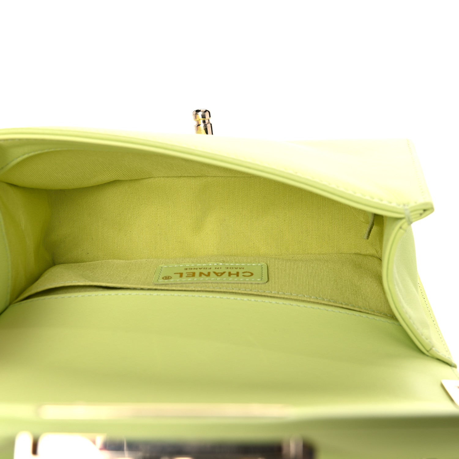 Chanel Calfskin Chevron Quilted Small Boy Flap Light Green 5 of 11