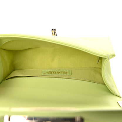 Chanel Calfskin Chevron Quilted Small Boy Flap Light Green 5 of 11