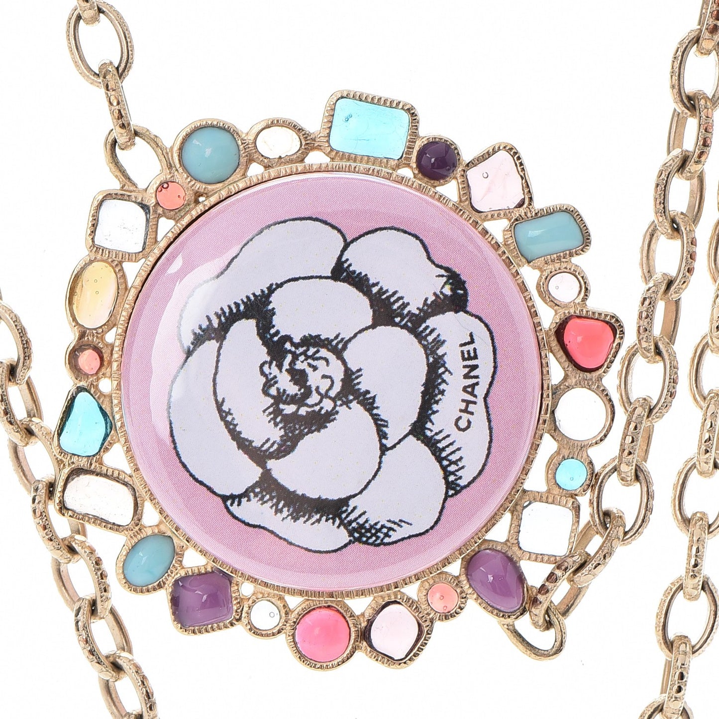 Gripoix Poured Glass Rue Cambon Necklace Gold
