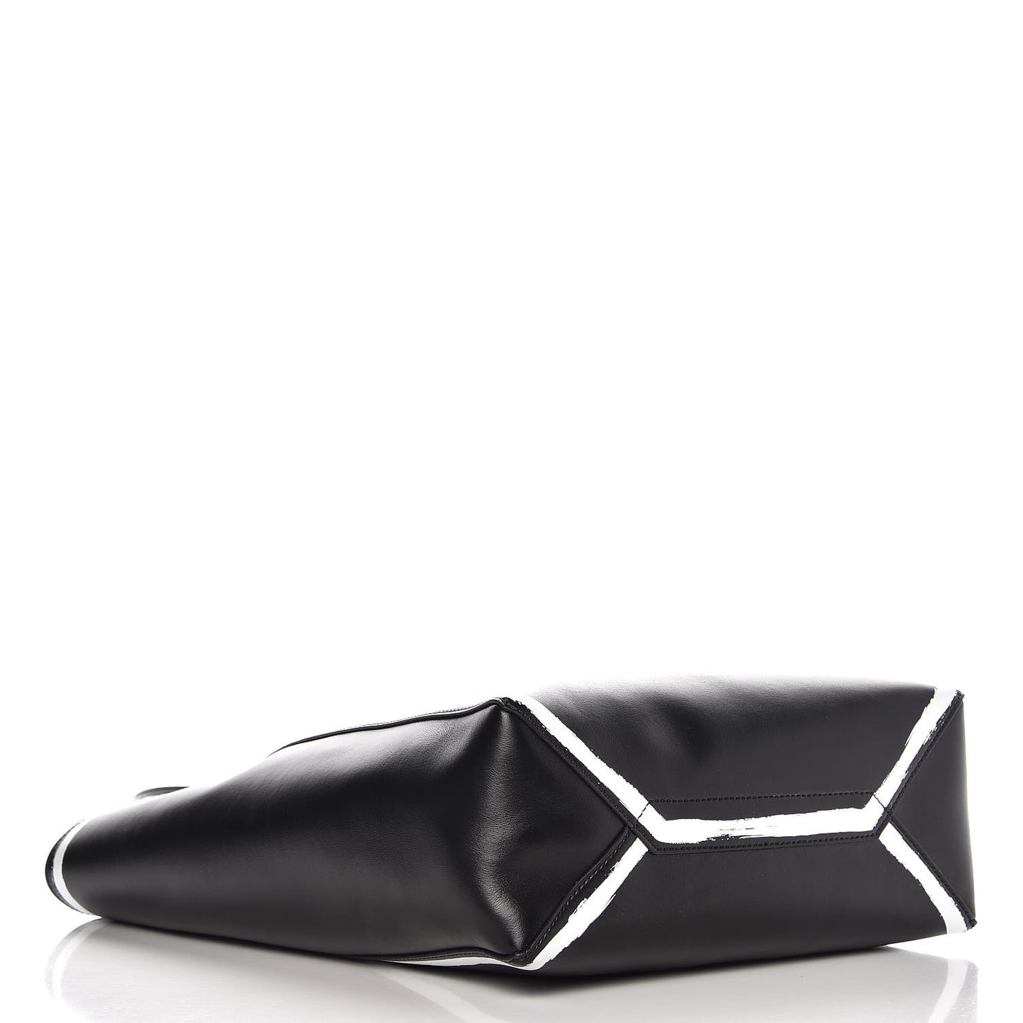 Calfskin Logo Print Medium Stargate Shopper Tote Black