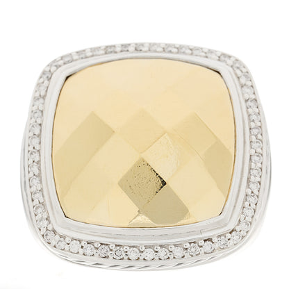 David Yurman Sterling Silver 18K Yellow Gold Diamond 20mm Albion Statement Ring 58 8.25 1 of 5