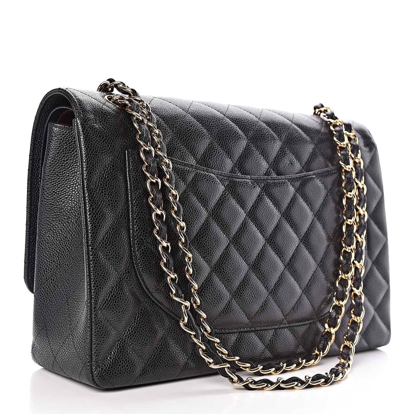 Caviar Quilted Maxi Double Flap Black