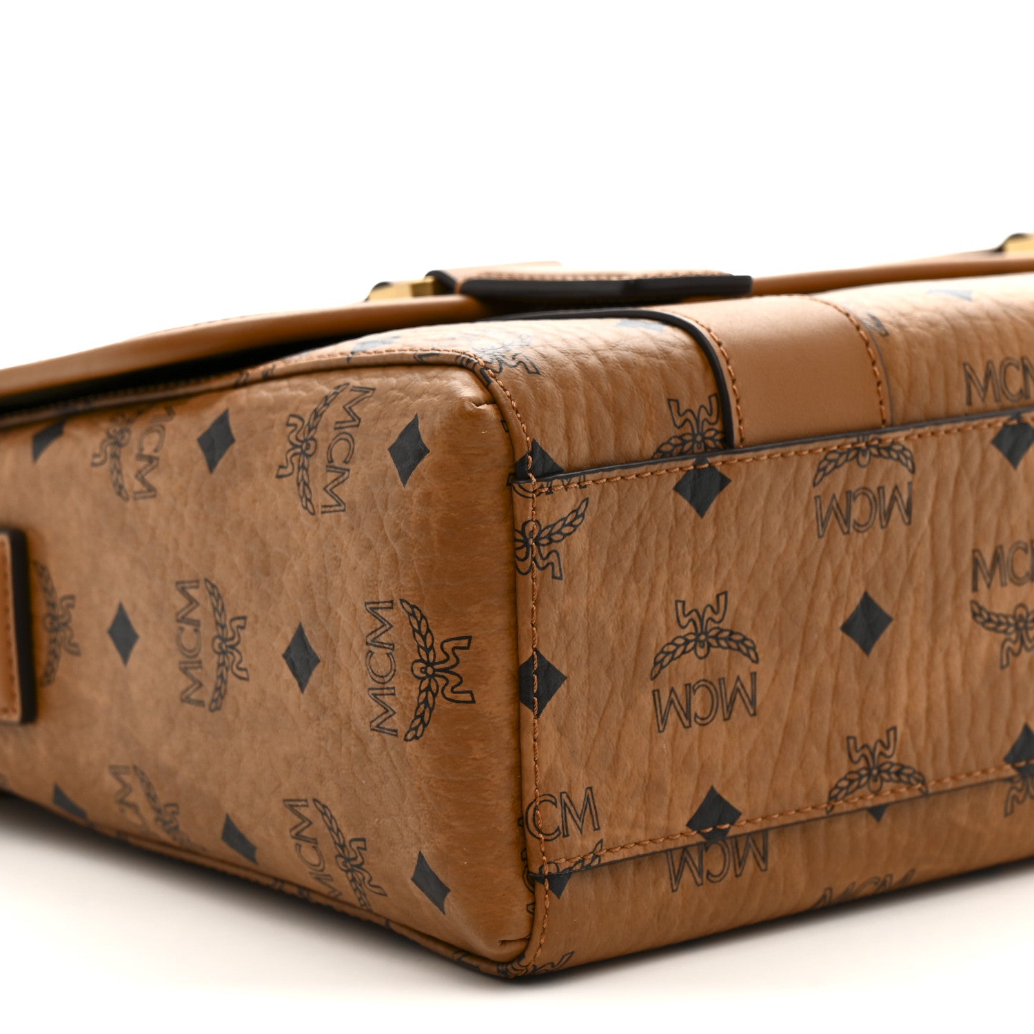 MCM Visetos Medium Aren Messenger Bag Cognac 9 of 10
