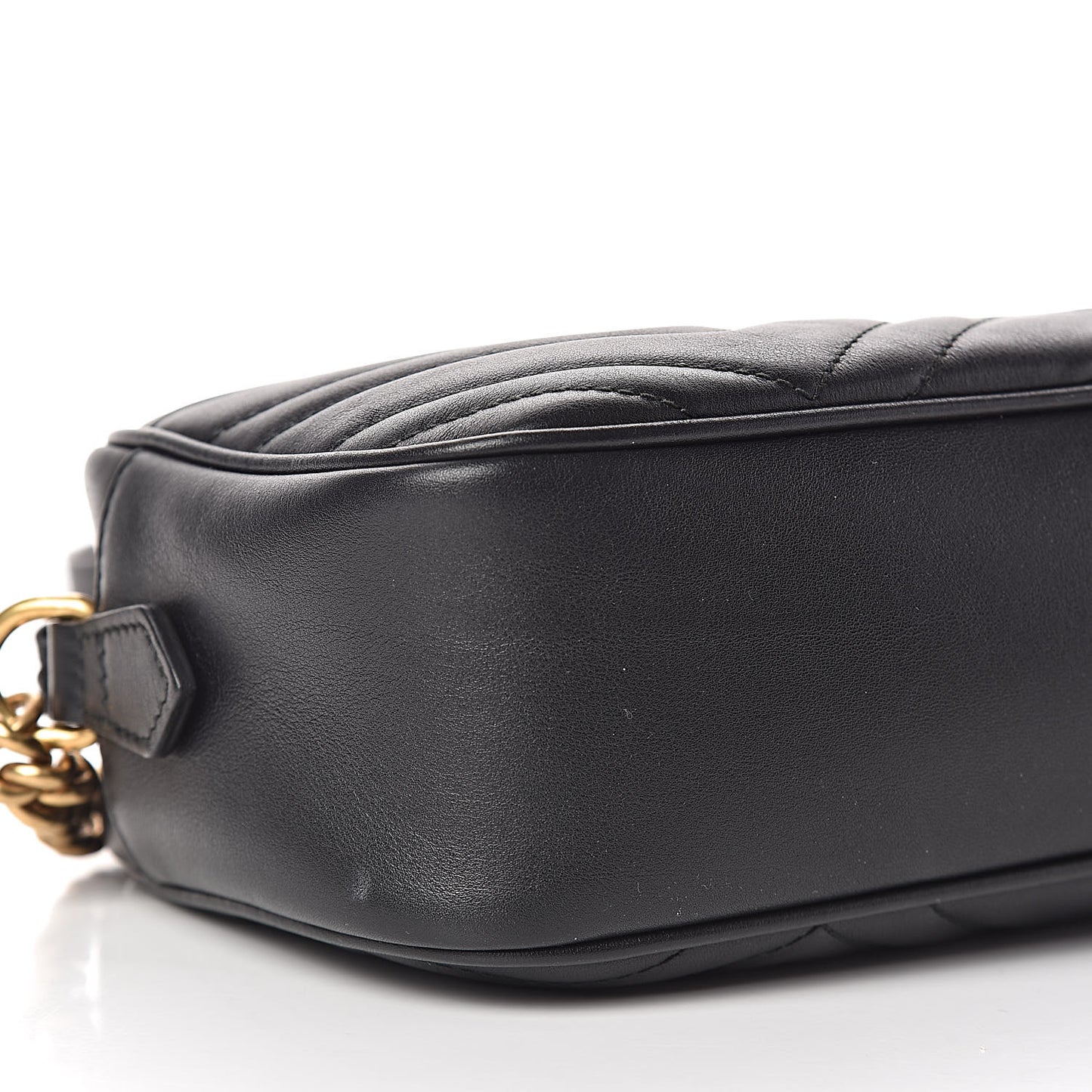 Calfskin Matelasse Small GG Marmont Chain Shoulder Bag Black