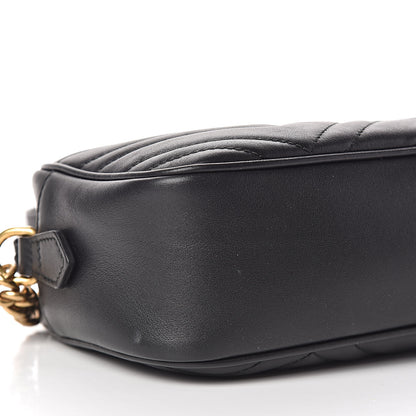 Gucci Calfskin Matelasse Small GG Marmont Chain Shoulder Bag Black 8 of 10