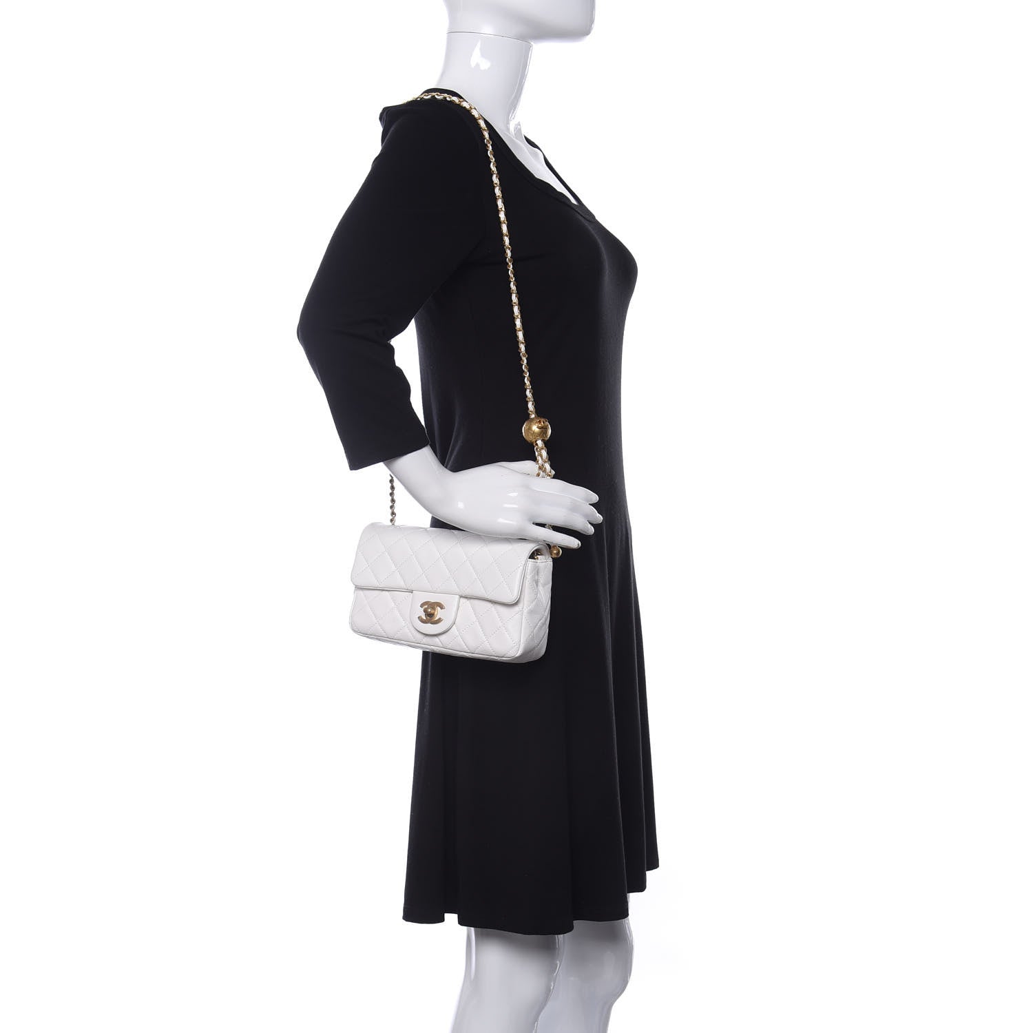 Chanel Lambskin Quilted Mini Rectangular Pearl Crush Flap White 2 of 10