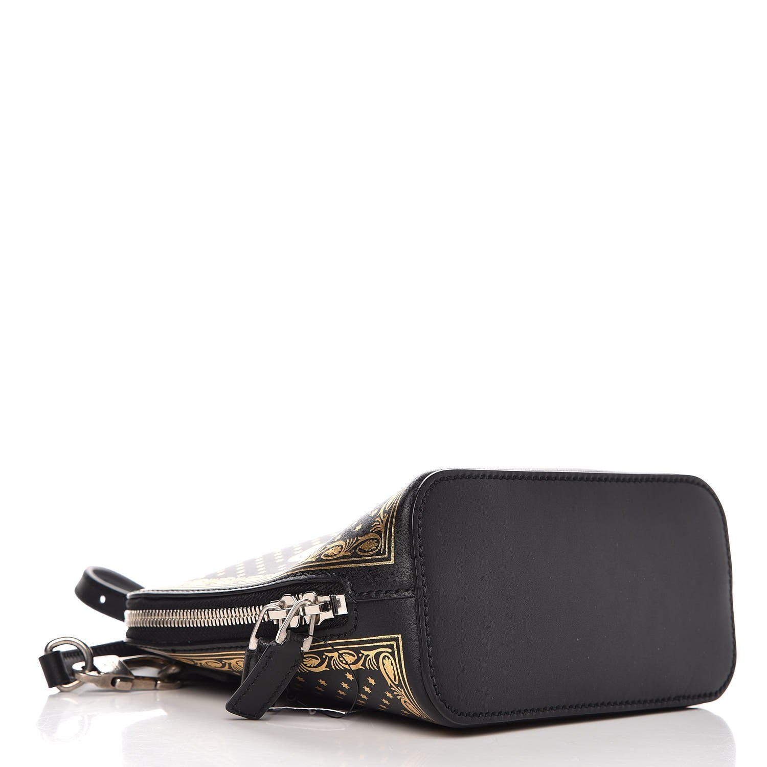 Gucci X SEGA Calfskin GUCCY Stars Mini Dome Shoulder Bag Black Gold 4 of 7