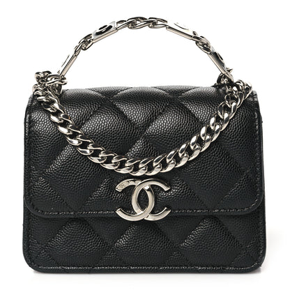 Chanel Caviar Quilted Pick Me Up Clutch With Chain Black 1 of 10