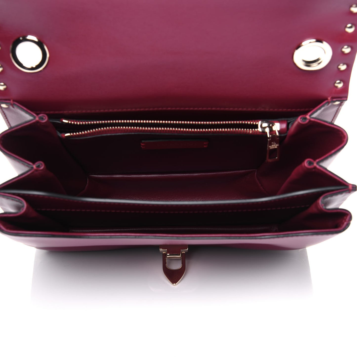 Vitello Rockstud Top Handle Shoulder Bag Cerise