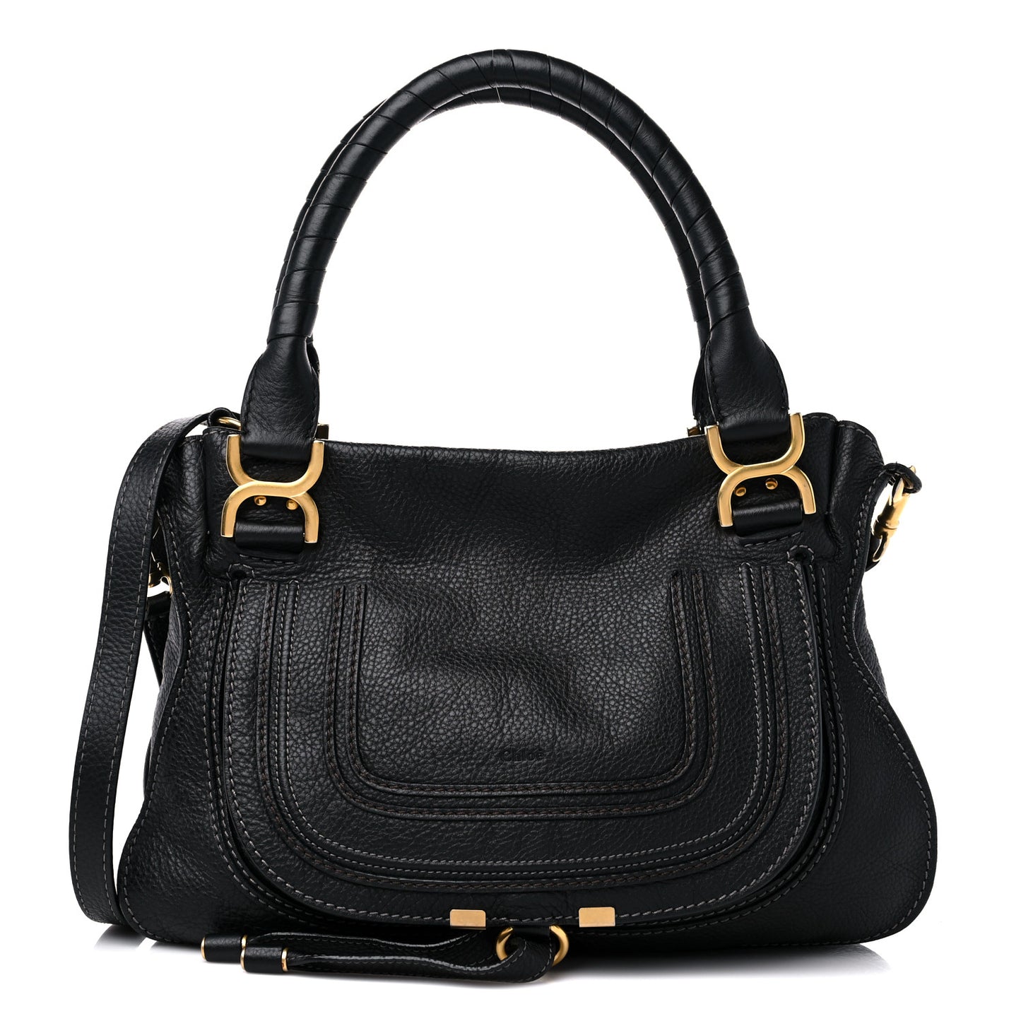 Calfskin Medium Marcie Satchel Black