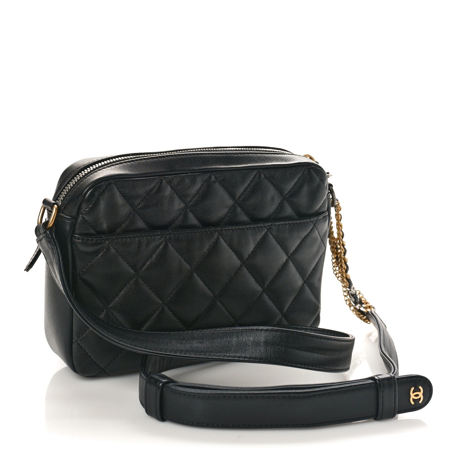 Chanel Calfskin Quilted Small Camera Case Black 2 of 9