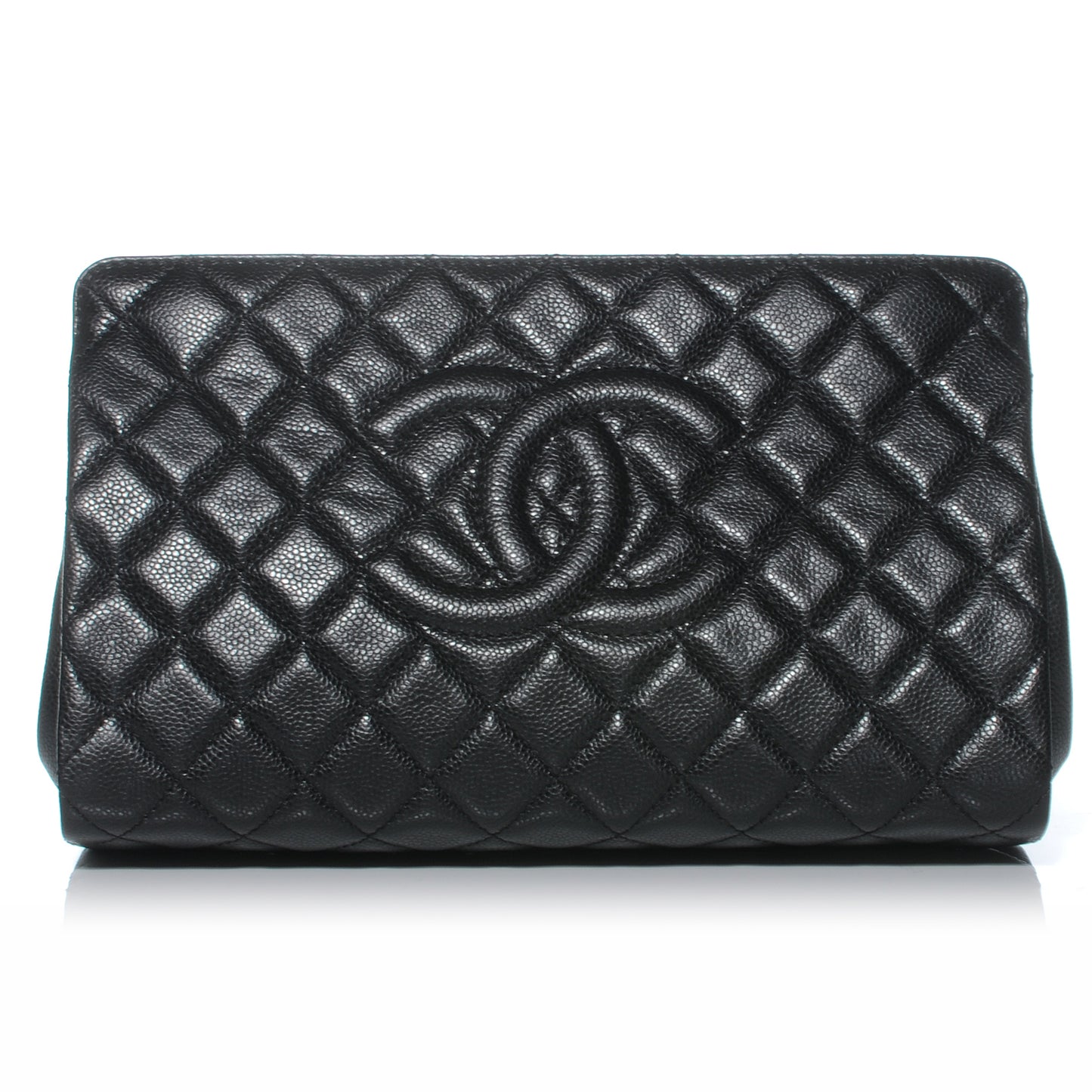 Caviar Quilted CC Large Clutch Black