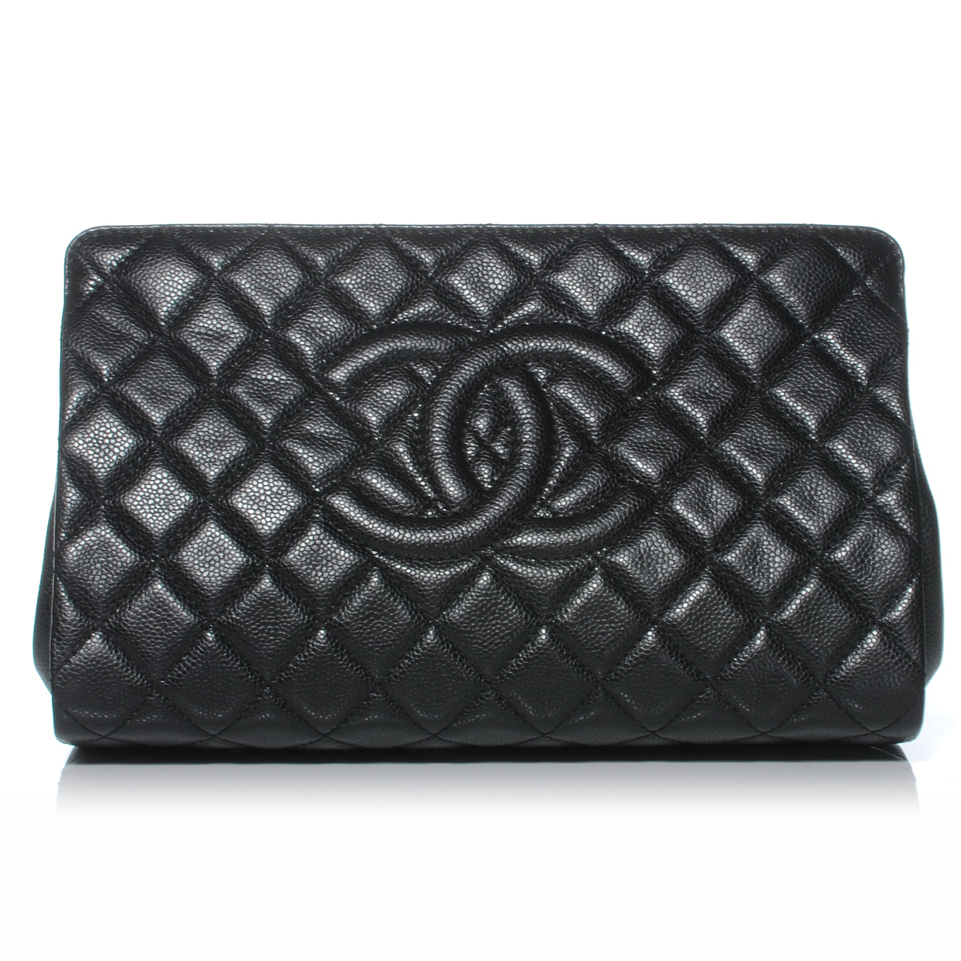 Chanel Caviar Quilted CC Large Clutch Black 1 of 7