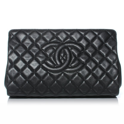 Chanel Caviar Quilted CC Large Clutch Black 1 of 7