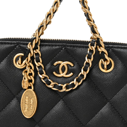 Chanel Caviar Quilted Top Handle Phone Holder With Chain Black 9 of 12