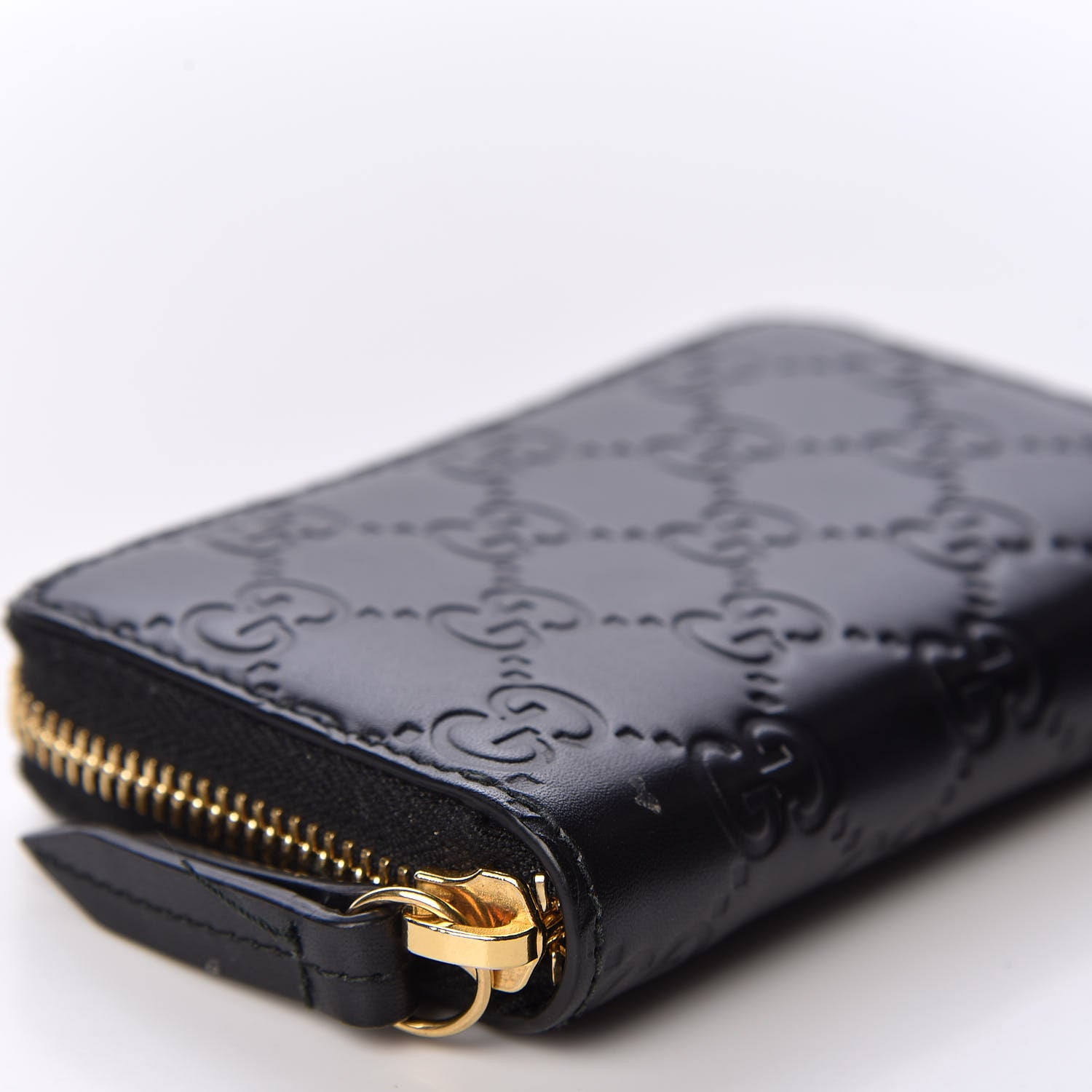 Gucci Guccissima Zip Around Card Case Black 5 of 9