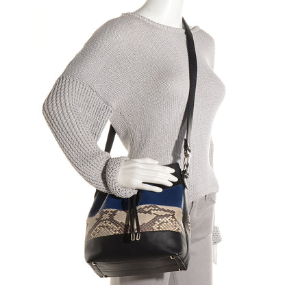 Proenza Schouler Smooth Leather Watersnake Patchwork Medium Bucket Bag Cadet 2 of 7
