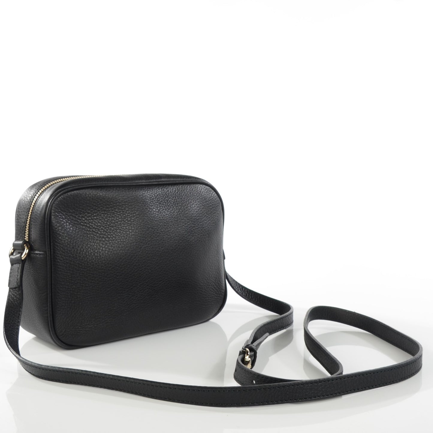 Pebbled Calfskin Small Soho Disco Bag Black