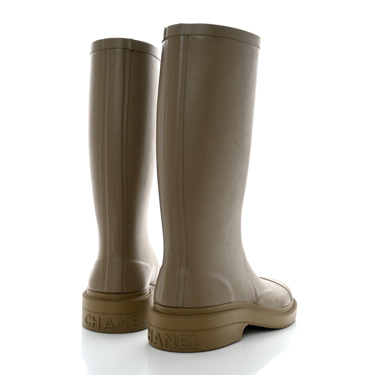 Chanel Caoutchouk CC High Boots 37 Dark Beige 4 of 8