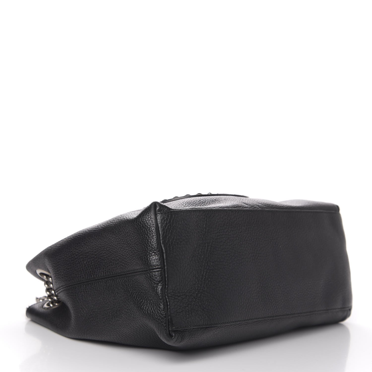 Gucci Pebbled Calfskin Studded Medium Soho Chain Shoulder Bag Black 4 of 15
