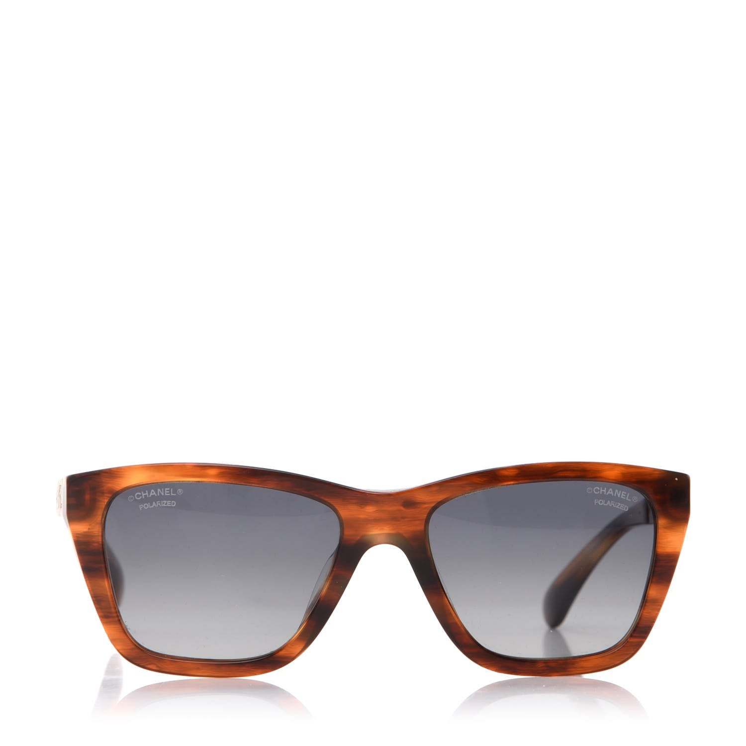 Chanel Acetate Metal Rectangle Sunglasses 5442-A Tortoise 2 of 9