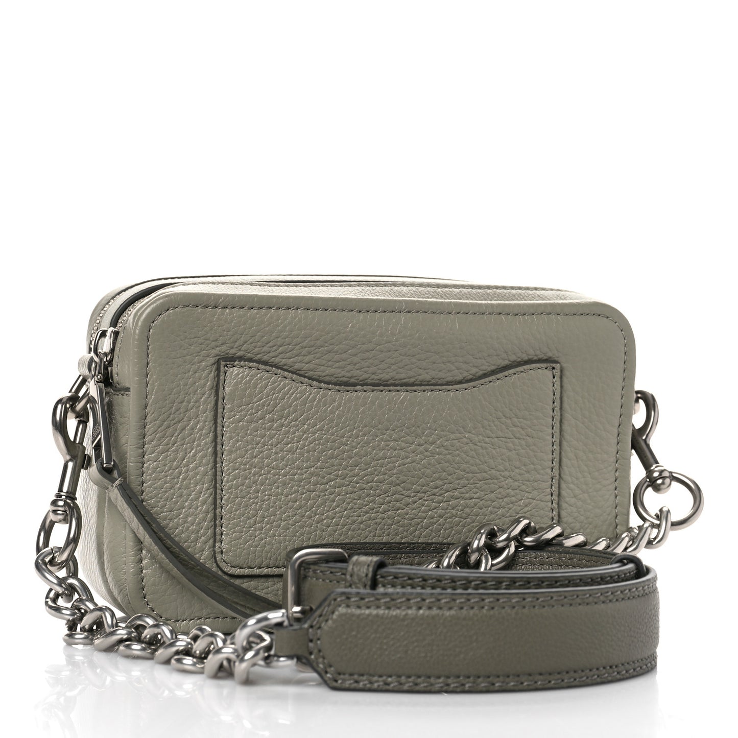 Grained Calfskin Quilted The Moto Shot 21 Bag Silver Sage