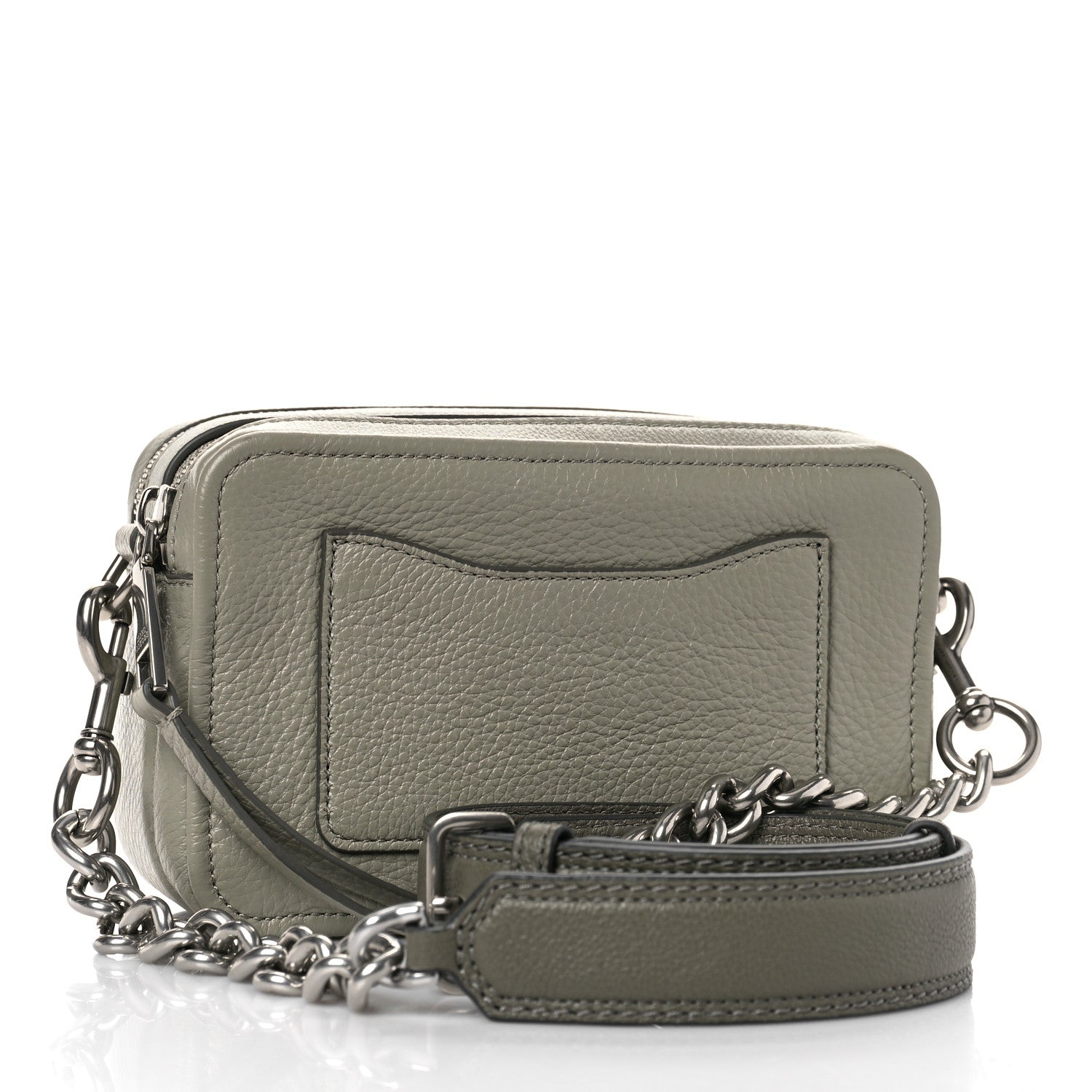 Marc Jacobs Grained Calfskin Quilted The Moto Shot 21 Bag Silver Sage 3 of 9