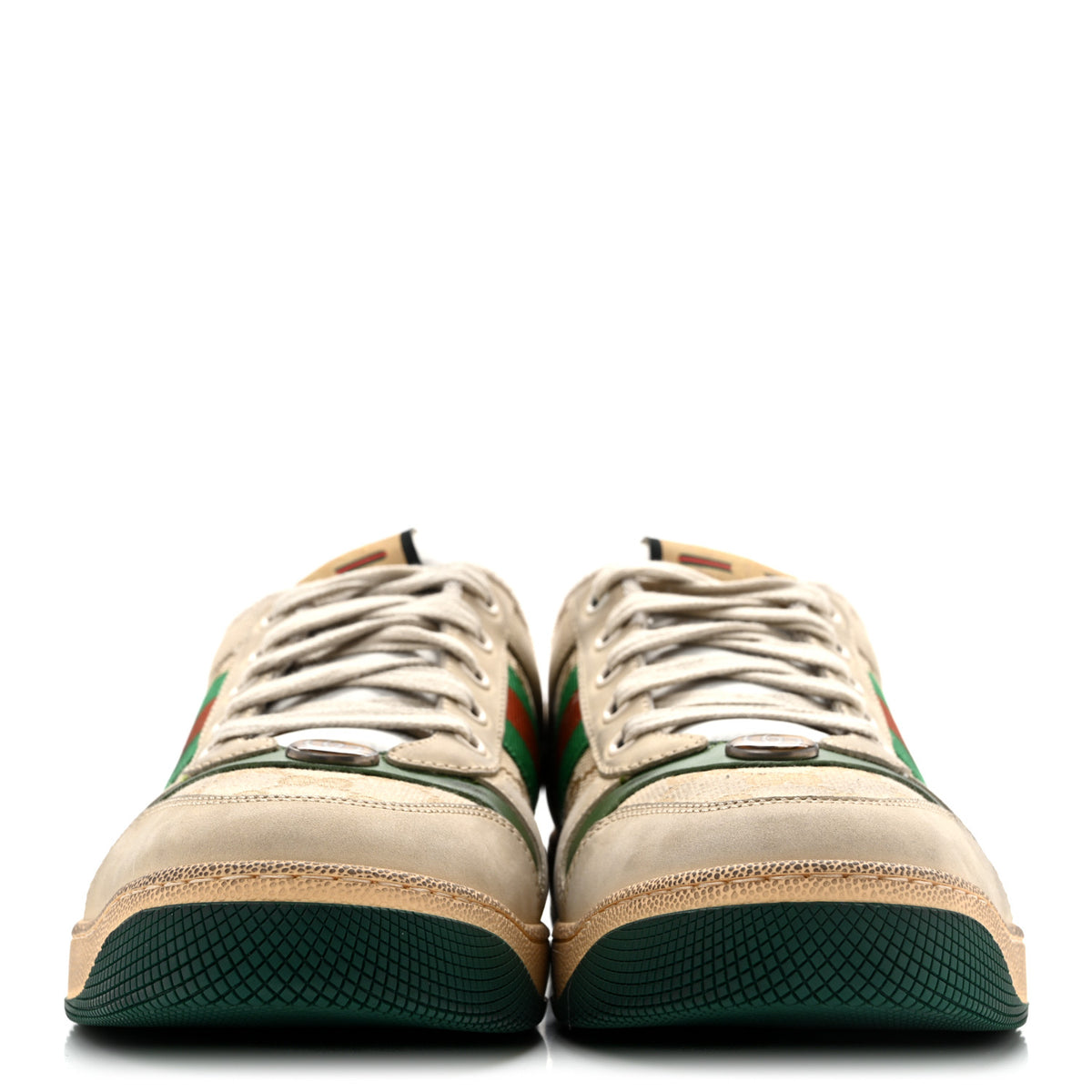GG Monogram Nubuck Web Womens Screener Sneaker Mules 40 New Sand Dusty Milk Vintage Green