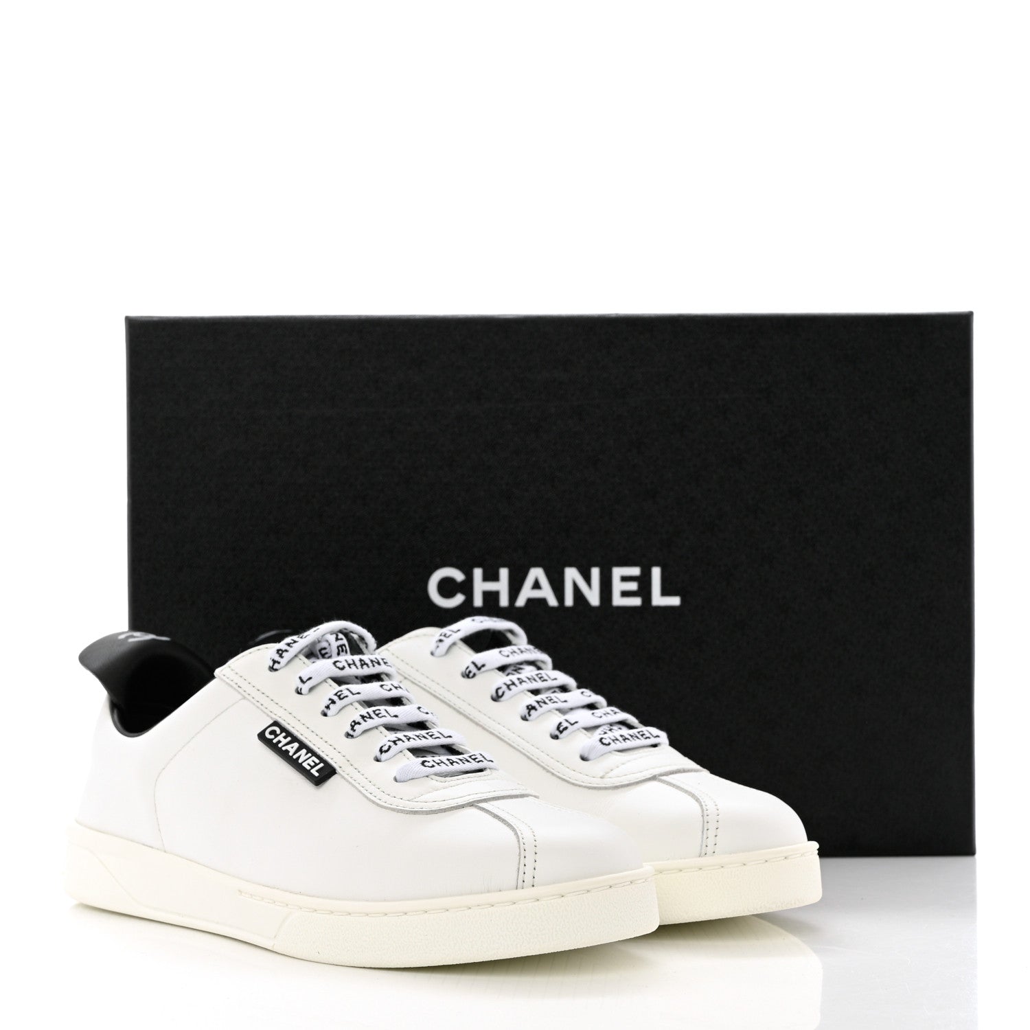 Chanel Calfskin CC Womens Sneakers 38 White 9 of 9