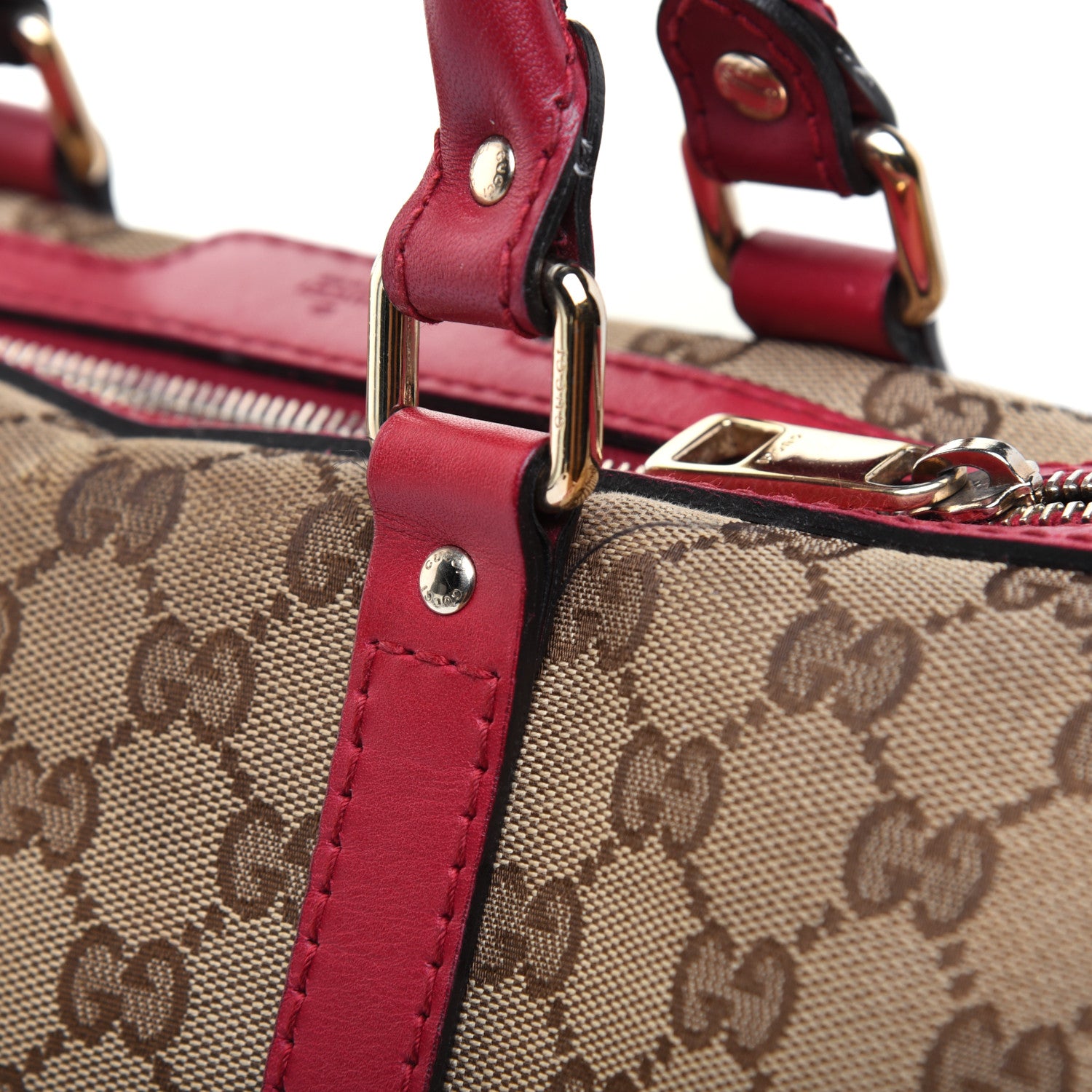 Gucci Monogram Medium Joy Boston Hibiscus Red 29 of 39