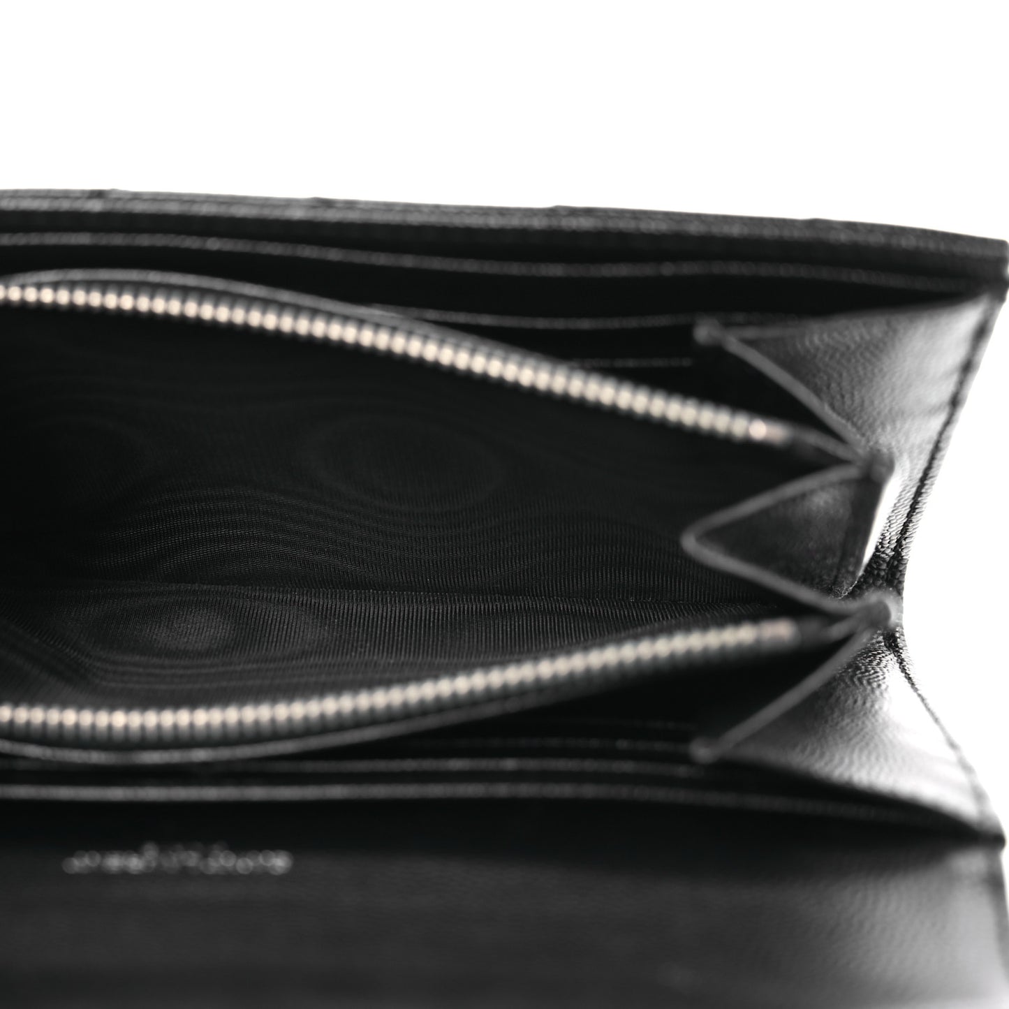 Grain De Poudre Matelasse Chevron Monogram Flap Wallet Black