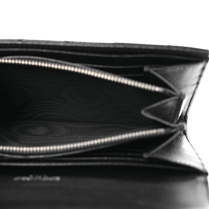 Saint Laurent Grain De Poudre Matelasse Chevron Monogram Flap Wallet Black 7 of 16