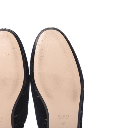 Gucci Velvet GG Monogram Womens Princetown Slippers 36 Blue Beige 10 of 11